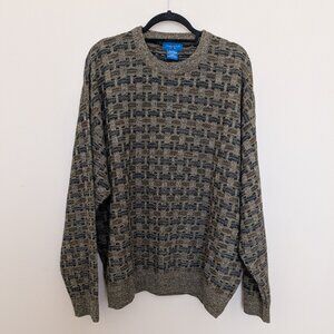 VINTAGE 1980s Towncraft sweater brown and navy blue XXLarge EUC